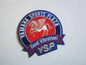 ビンテージ YAMAHA SPORTS PALAZA YSP Good Vibration! ヤマハスポーツプラザ 馬 ヤマハ ブルー 青 ワッペン/自動車 バイク レーシング 225