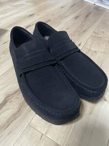 送料無料ローファー Clarks WallabeeLoafer Black Sde / クラークス ワラビーローファーBlack Sde uK 8 FIT G EUR42 26cm相当　黒ブラック