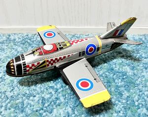  tin plate toy airplane Lucky Toy WITH FRICTION MOTOR USAF XF8B-I FW-190 EBB made in Japan Showa Retro that time thing 