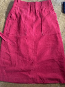 ロペピクニックの赤いスカート★サイズ３８★ベルト付き★ポケット付き★ウエストはゴム★