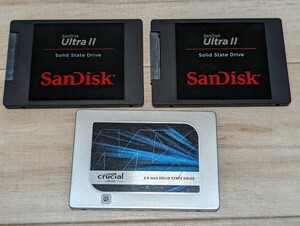 SANDISK SSD Ultra Ⅱ　1TB　２台　/　Crucial　MX200　256GB　　まとめて