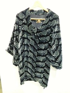 K918★ORIGINAL VELVET COAT BEST QUALITY ベルベットコート 和装 コート 羽織り ジャケット道中着 ブラック系 ペイズリー柄★送料690円〜