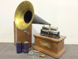 【ジャンク品】Columbia Graphophone TypeAT 蝋管型蓄音機 コロンビアグラフォフォン 1円～　Y6320