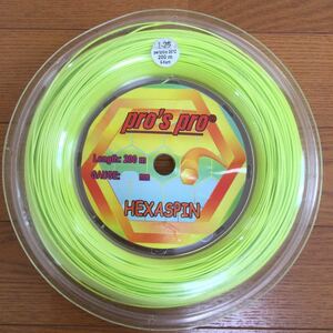 pro's pro HEXASPIN(ライム) 1.25mm 200m テニスロールガット