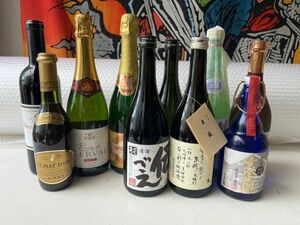 5B56 ワイン スパークリング 清酒 焼酎 生酒 未開栓 10点セット まとめて 大量 お酒 アルコール 東龍 メロル GERVAL マドンナ 他 飲料 保管