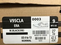 VANS ERA M.BLACK US9 27cm ブラック バンズ スニーカー 黒　V95CLA_画像5