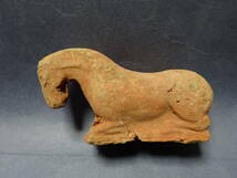 （７−３）古代中国の出土品と聞きました。汚れ、欠け、傷み等あります。馬だと思います。　土人形　検：埋葬品？_画像3