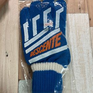 送料140円【新品】デサント（DESCENTE) サッカー手袋　フリーサイズ　ブルー×ホワイト×オレンジ