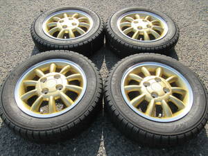 中古スタッドレス☆155/65-13 155/65R13 トーヨー GIZ 2018年 ラパン純正 ゴールドXポリッシュリム 4J+45 100 4H アルト ラパン 売り切り☆