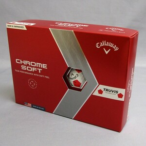 日本仕様 Callaway クロムソフト Truvis ホワイト/レッド 1箱 12球 2022年 キャロウェイ CHROME SOFT 3ピース トゥルービス サッカー