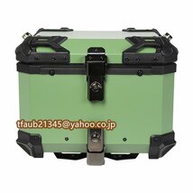 リアボックス 大容量45L モノキーケース バイク用トップケース 取り付け金具付き ハンドル付 バイク用収納ケース 防水 頑丈 鍵2本 グリーン_画像3