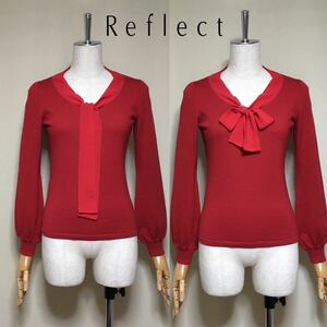 [Reflect] Reflect bow Thai ribbon Thai wool knitted sweater 9 number /M size corresponding red lady's tops 