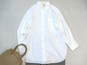 ■23区大きいサイズ46 CANCLINIポケット付きパールボタンシャツブラウス白21,010円■