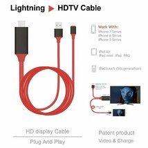 Lightning TO HDMI 変換ケーブル Phone HDMI 変換ケーブル Lightning HDMI アダプタ iPhoneテレビ変換ケーブルiPhone iPad ipod 【黒】_画像3