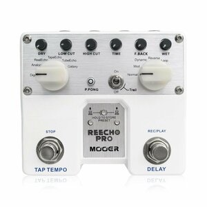 最落無し! Mooer　Reecho Pro　/ a43411　手のひらサイズの多機能ディレイ！6タイプのディレイモード・4タイプのエフェクトモード搭載　1円