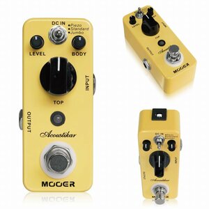 最落無し! Mooer　Acoustikar / a43530　エレキギターの音をアコースティックギターの音色に変化させるシミュレーター！　1円