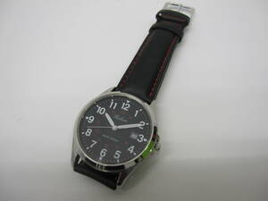 ブランド祭 時計祭 Falcon ファルコン 2115 QUARTZ メンズ 革ベルト シルバー系 腕時計 傷汚れ等有 作動確認 長期保管品
