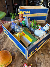 SPAM　スパム　ウッドクレート　ソーダ木箱（イエロー＆ブルー）単品 ■ アメリカン雑貨 アメリカ雑貨_画像6