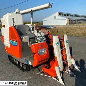 滋賀 クボタ 2条刈 SR-J6 コンバイン 437時間 15馬力 グレンタンク オーガ 刈取りスライド 自動こぎ深さ アンローダー自動