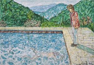 Madsaki マサキ Portrait of an Artist (Pool with Two Figures) Ⅱ (inspired by David Hockney) _ P