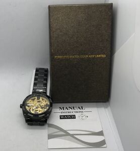 121-0362 FORSINING WATCH COMP ANY LIMITED 腕時計 金属ベルト ブラック 自動巻き 稼働品