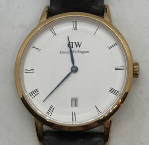 122-0661 Daniel Wellington 腕時計 革ベルト ブラウン 電池切れ 動作未確認