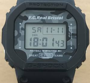 106-0539 CASIO カシオ G-SHOCK F.C.Real Bristol 2014 コラボ メンズ腕時計 ラバーベルト クオーツ 黒 ブラック DW-5600VT 稼働品 