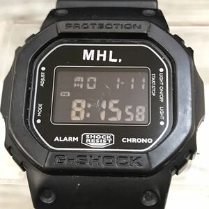 998-0258 稼働品 CASIO カシオ G-SHOCK DW-5600VT MHL. マーガレットハウエルコラボ メンズ腕時計 ラバーベルト ブラック