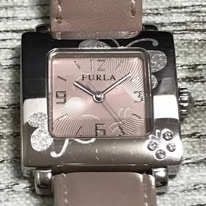 102-0046 FURLA フルラ 002213-04-66 レディース腕時計 レザーベルト ピンク 電池切れ 動作未確認