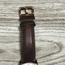 103-0007 Daniel Wellington ダニエルウェリントン B34R5 レディース腕時計 レザーベルト ブラウン 青針 電池切れ 動作未確認_画像5