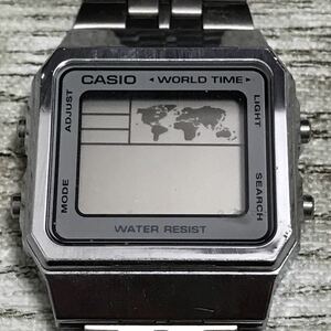 118-0052 CASIO カシオWORLD TIME ワールドタイム A500W メンズ腕時計 金属ベルト 電池切れ 動作未確認