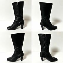 DIANA ダイアナ　レザーブーツ サイドジップ 革靴　ロングブーツ　21.5cm ブラック黒　＊CP_画像9