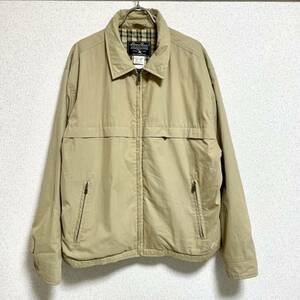 エディーバウアー Eddie Bauer ショート丈ジップアップブルゾン ワークジャケット アウトドア ベージュ メンズ サイズL ＊32