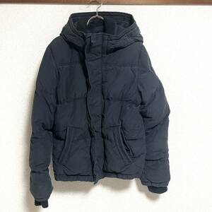 Abercrombie & Fitch アバクロンビーアンドフィッチ KEMPSHALL JACKET ダウンジャケット フーディー グレー 墨黒 メンズ サイズS ＊58