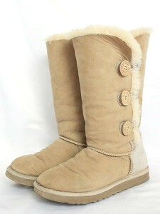 W*アグ UGG ムートンブーツ BAILEY BUTTON TRIPLET ベイリーボタン トリプレット ・7 ベージュ ok4620206762