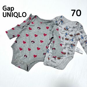 ベビー　長袖肌着　70サイズ　ディズニーコラボ　ミニーちゃん　ドナルド　ユニクロ　gap 