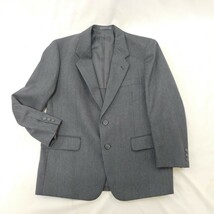 ●美品●ウール スリーピーススーツ 3点セット スーツセット 上下 グレー WOOL 紳士服 2ボタン ベスト　S_画像2