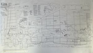 【デッドストック】F-14TOMCAT 図面　Drawn by Mat Halton 2001　（ただし若干縮小版）