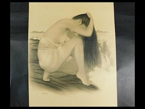 Ma サインあり 裸婦 鉛筆画 写実 シート作品 OK4576