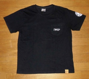 NJPW 1972 NEW JAPAN PRO-WRESTLING 新日本プロレス IWGP 胸ポケ付 Tシャツ BLK L USED 美品/棚橋オカダ・カズチカ猪木KENTA石森WWE真壁