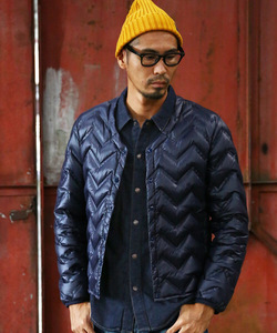 The DUFFER of ST.GEORGE SEAMLESS INNER DOWN JACKET：超軽量 シームレス インナーダウンジャケット　サイズM ネイビー