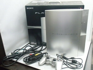 #57153【現状品】SONY ソニー PS3 PlayStation3 40GB CECHH00 プレステ3 ソフト読み込み難あり 起動 操作 確認済み 元箱あり