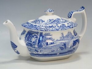 K11076【英国 SPODE スポード】BLUE ITALIAN ブルーイタリアン ティーポット L 1100ml 茶器