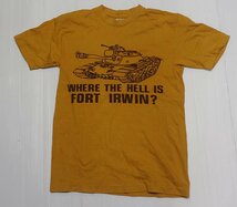 ST89ウエアハウスWARE HOUSEダブルワークスDUBBLE WORKS古着ミリタリーTシャツFORT IRWIN戦車TシャツSカラシ系Tシャツ/オールド＆レトロ_画像4