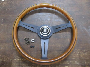 ナルディ NARDI クラシック ウッド ブラックスポーク ロードスター 純正OP ステアリング 36パイ ホーンボタン リング 付き ハンドル　