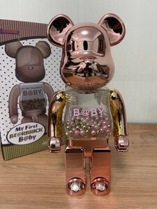 ★MY FIRST BE@RBRICK B@BY 千秋 Pink＆Gold Ver. メッキ☆400％ コレクション モデルおもちゃ ギフト メディコム【新品】84