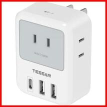 USB-C コンセント タップ TESSAN 電源タップ USB-C付き 3個AC口 2個USB-Aポート 1個Type-Cポート たこあしコンセント 分岐 USB充電器 USB_画像1