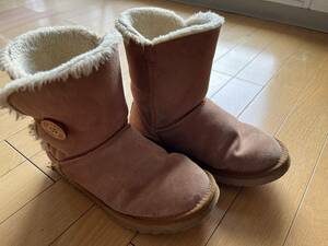 【値下げしました】アグ UGG ショートブーツ W8 ムートン サンド/ベージュ レディース 靴