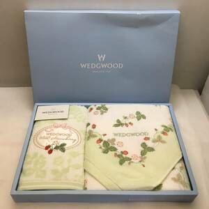 ■未使用 WEDGWOOD ウェッジウッド タオル2点セット フェイスタオル ウォッシュタオル ワイルドストロベリー グリーン 西川産業■