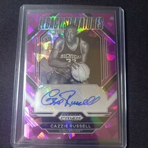 【99シリ】カジー・ラッセル 2023-24 Panini Prizm Draft Picks PURPLE ICE AUTO CAZZIE RUSSELL /99 直筆サイン　NBA ニックス_画像1